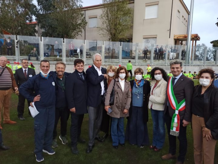 Il presidente del CONI Giovanni Malagò ha inaugurato il riqualificato campo sportivo di Pedara