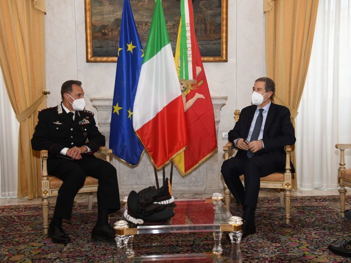 Palazzo Orléans, Musumeci riceve il generale Galletta neo comandante Sicilia-Calabria dei carabinieri