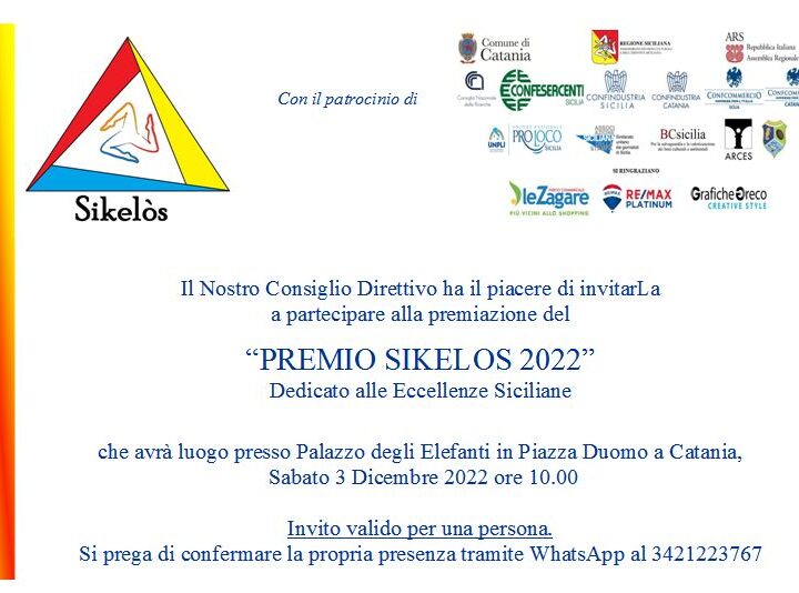 “Premio Sikelos 2022” dedicato alle Eccellenze Siciliane