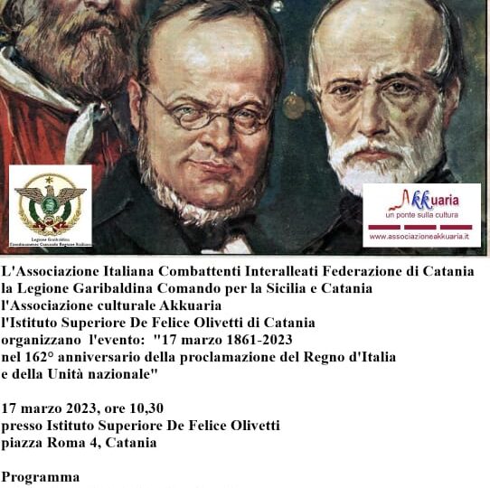 ISTITUTO OLIVETTI                                              “17 MARZO 1861 – 2023                                                               162° ANNIVERSARIO DELLA PROCLAMAZIONE DEL REGNO D’ITALIA E DELL’UNITA’ NAZIONALE”