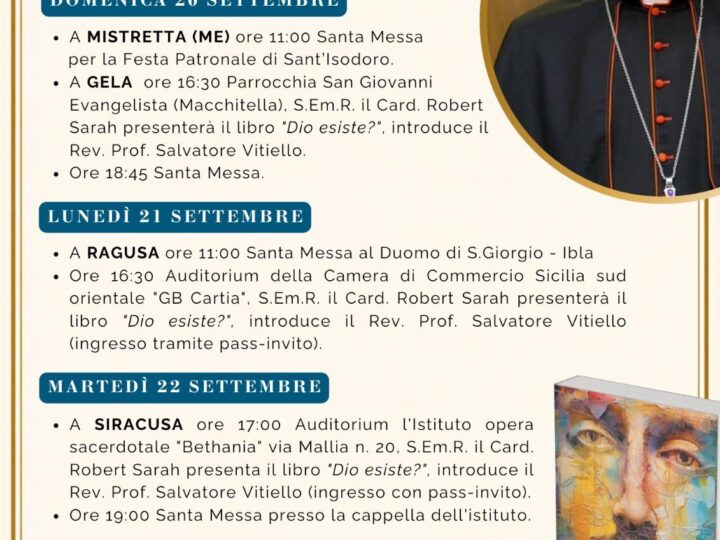 IL CARDINALE SARAH IN SICILIA ORIENTALE