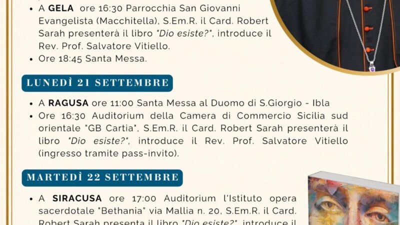 IL CARDINALE SARAH IN SICILIA ORIENTALE