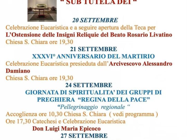 OSTENSIONE DELLE INSIGNI RELIQUIE DEL BEATO ROSARIO ANFELO LIVATINO