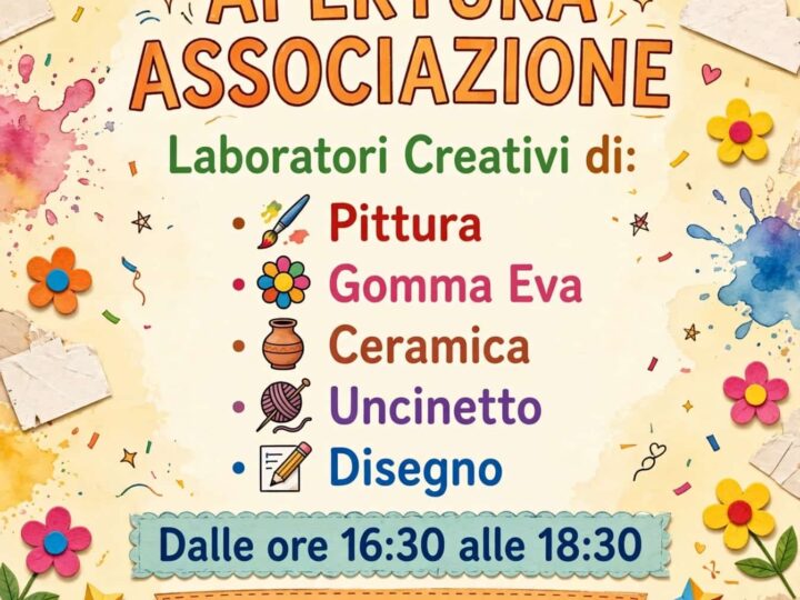 5 OTTOBRE APERTURA ASSOCIAZIONE