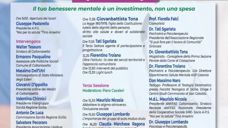 GIORNATA MONDIALE DELLA SALUTE MENTALE